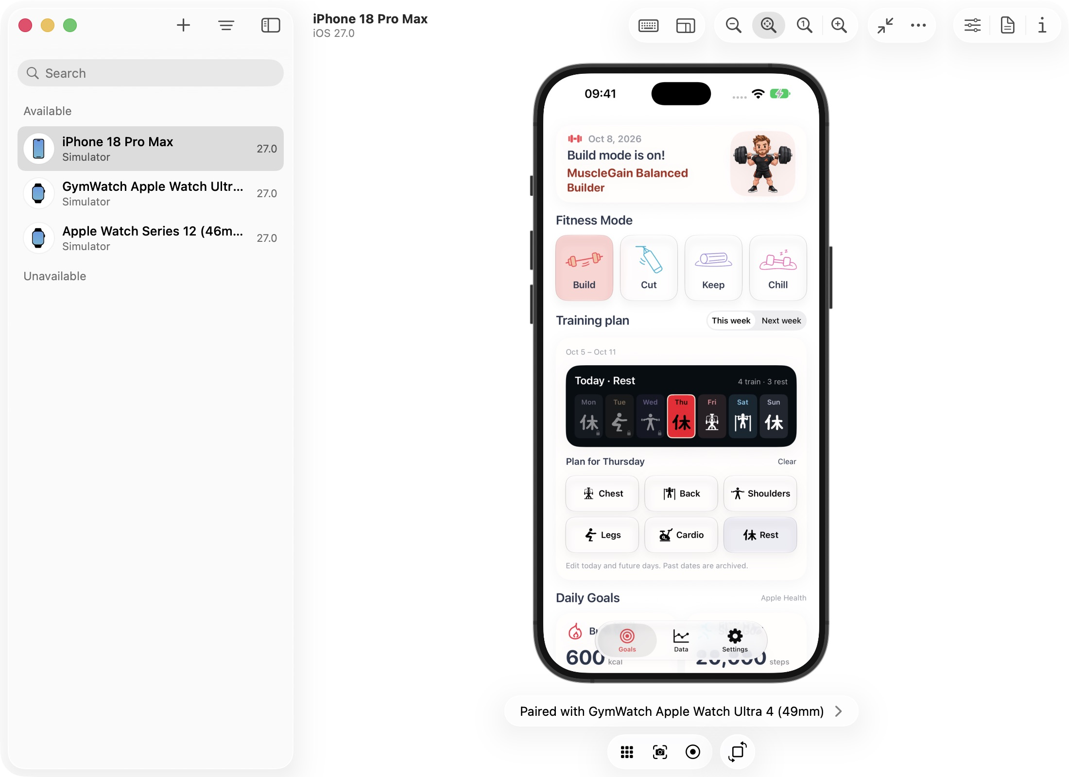 iPhone fitness modes and training plan